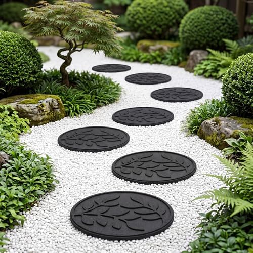 Nuanchu Leaf 8 Pack Rubber Stepping Stones 17" - Image 4