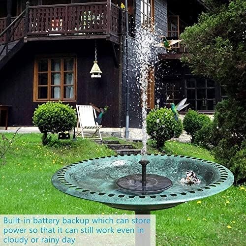 Solar Fountain Pump 2. 5 W Circle Solar Water Pump Floating Fountain Built- in 800 mAh Battery with 4 Nozzles, for Bird Bath, Fish Tank, Pond or Garden Decoration Elegant and Beautiful - Image 3