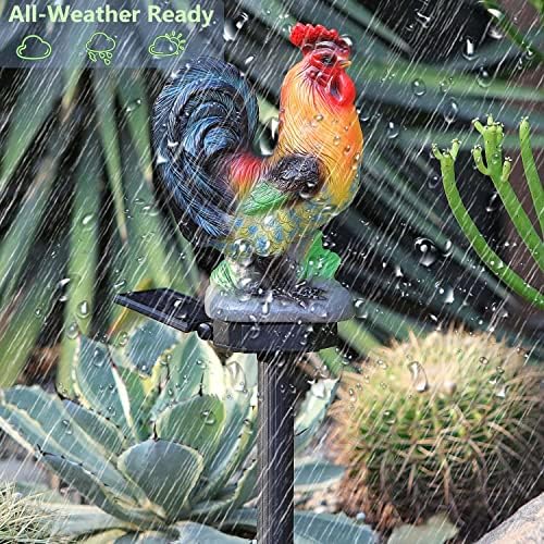 ZFNN Solar Rooster Lights Outdoor Decorative,Solar Chicken Decor Garden Stakes Lights,Waterproof Chicken Statue with Led Lights Yard Art for Pathway Lawn Patio Courtyard Backyard(Warm White) - Image 5