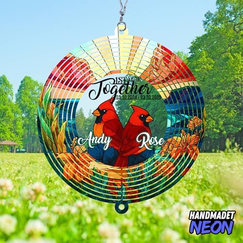 Personalized Dog Angel Paw Wind Spinner Sublimation Memorial Custom Name Years Kinetic Ornament Laser Cut 3D Outdoor Indoor Garden Yard Gifts (Cardinal) - Image 2