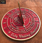 NauticalMart 40th Ruby Wedding Anniversary Sundial Gift Him or Her, Husband or Wife, Parents, Grand Parents, Couples to Celebrate Anniversary Unique Gift (40th Anniversary) - Image 2