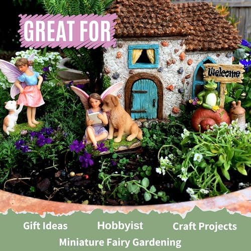 PRETMANNS Fairy Garden House Kit for Outside - Pinecone, 2 Fairies & Sign - Image 6