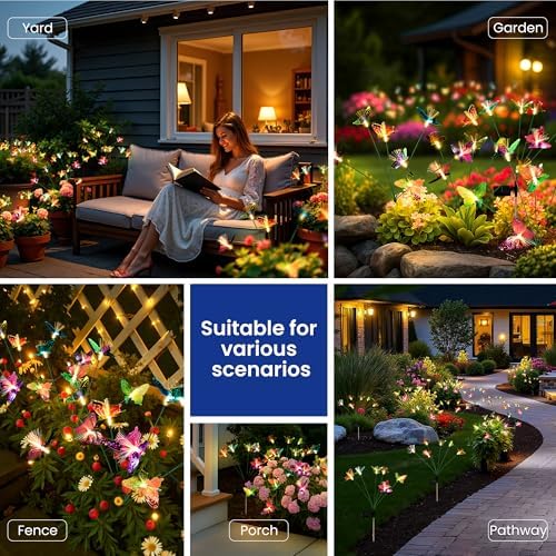 Solar Garden Lights,6Pack Swaying Butterfly Lights Garden Decor - Image 6