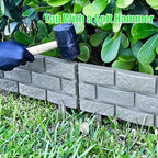 Brick Effect Garden Fence,Flower Bed Border Detachable Splicing Garden Fence,Simulation Bricks Fencing Panels Garden Edging Decoration,4 Pieces,Grey. - Image 6