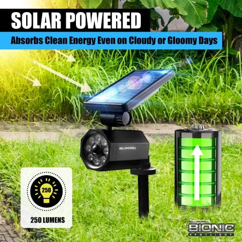 Bell+Howell Bionic Spotlight LED Solar Lights Solar-Powered Spot Light with 25 Feet Motion Sensor Outdoor Waterproof Frost Resistant Yard Outdoor Lighting As Seen On TV (Original, Set of 2) - Image 2