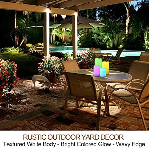 Set of 4 Multicolor LED Pillar Candles Outdoor IP64 Waterproof 3x4 3x5 3x6 3x7 - Color Changing Pillar Candles Battery Powered - Unscented LED Candles Assorted Colors with Timer and Remote - Image 5