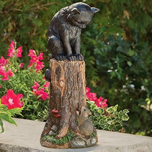 Bits and Pieces - Cat & Mouse Garden Statue - Image 2