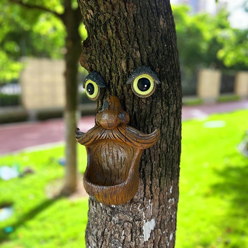 Tree Face Bird Feeder - Tree Face Decor - Outdoor Bird Feeder Garden Decor Statue - Yard Art Outdoor Garden Decoration Garden Hugger Decoration Ideal for Attracting Birds to Your Home - Image 2