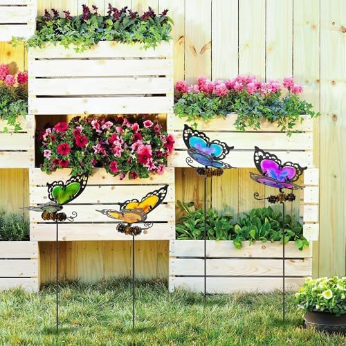 Butterfly Garden Stakes,Kit Made of Glass and Metal - Image 6