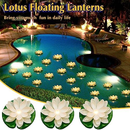 Liliful 36 Pcs Diwali Floating Lotus Lights, 5.91 Inch, White - Image 6