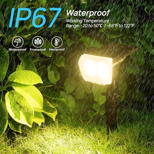 Consciot Solar Spot Lights Outdoor Waterproof, 24 LED Dusk-to-Dawn Solar Spotlight, 2 in 1 Adjustable Wall Lights, Warm White Solar Landscape Spotlights for Garden Yard Wall Walkway, 6 Pack - Image 5