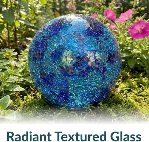 Sunnydaze 10" Mosaic Glass Gazing Ball for Garden, Globe for Outdoor Decor - Image 2