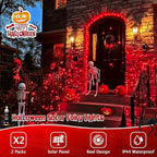 JMEXSUSS 4 Pack Solar Fairy Lights, 100 LED 33FT Red Halloween Lights - Image 2