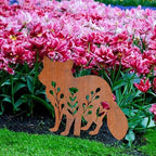 Animal Floral Metal Garden Stake | Raw Metal Patinas Over Time | Yard Art Decor Spring Summer Decorations Flower Bed Plant Stakes Marker (Racoon) - Image 5