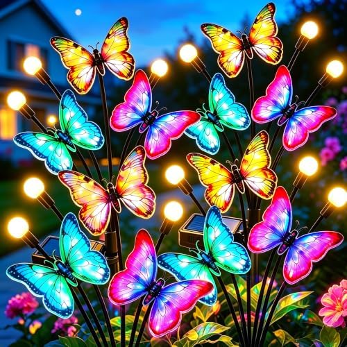 VOOKRY Solar Lights,Butterfly Firefly Swaying Realistic Fluttering Motion by VOOKRY