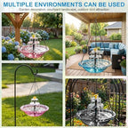 Solar Bird Bath Fountain Hanging – Solar Powered Outdoor Water Fountain for Birds,Hanging Bird Bath with Water, Easy Setup Garden Decor for Patio, Balcony, Backyard (Pink) - Image 5
