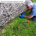 10 Panels No Dig Animal Barrier Fence, 13in(H) x 14ft(L) Garden Edging Border Fencing, Rustproof Metal Stakes Decorative Garden Fence, Dog Digging Defense Fencing Barrier for Outdoor, Yard, Patio - Image 4