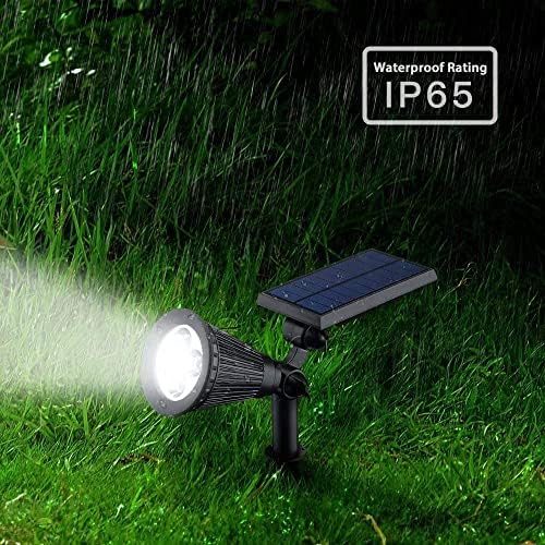 Solar Landscape Lights, 4 LED Solar Spotlights 2 in 1 Waterproof Security Light Solar Lights Outdoor for Tree,Patio,Yard (White) - Image 2
