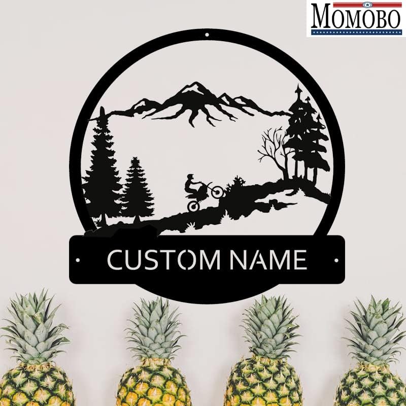 Mountain and Motorcycle Custom Name Sign Metal Wall Art Personalized Last Name Plaque Outdoor Metal Wall Art Personalized Gift for Wedding/Housewarming - Image 5