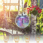 Mosaic Solar Lanterns Waterproof Hanging Solar Lights Graden Decor, Purple - Image 5