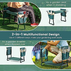 Goplus Garden Kneeler and Seat, Foldable Garden Bench for Kneeling & Sitting, Widened 8" EVA Soft Foam Pad, Heavy-Duty Garden Stool w/ 2 Large Tool Pouches, Gardening Gift for Women Men Seniors - Image 7
