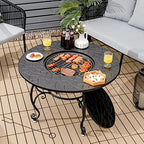 Giantex 4-in-1 Fire Pit Table, 36" Outdoor Metal Round Dining Table - Image 4