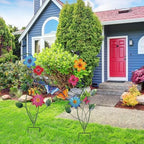YEAHOME Garden Decor for Outside, 2 Pack 37“ Metal Butterfly Garden Stakes, Spring Wall Decor, Colorful Look & Personalities Flowers Yard Art for Outdoor Lawn Backyard Porch Patio Home Decorations - Image 6