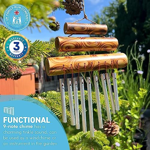 TRIPLE BAMBOO CHIME| Windchimes | Garden Chimes | Bamboo Windchimes | Indoor and Outdoor | Feng Shui | Meditation | Garden Sounds - Image 2