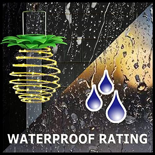 4 Pack Solar Pineapple Lights 60LED Waterproof Outdoor Hanging Funny Lights - Image 4