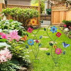 YEAHOME Garden Decor for Outside, 2 Pack 37“ Metal Butterfly Garden Stakes, Spring Wall Decor, Colorful Look & Personalities Flowers Yard Art for Outdoor Lawn Backyard Porch Patio Home Decorations - Image 5