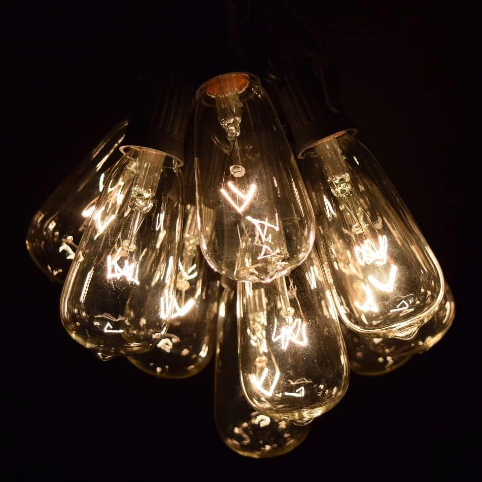 Vintage Edison Outdoor String Lights (ST40 Clear - Black Wire, 25 ft) - Image 2