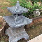 Outdoor Zen Garden Lantern Pagoda,2 Tier Pagoda Garden Statue - Image 3