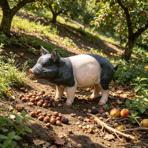 26'' Farm Pig Figurine Garden Statue Realistic Resin Weather Pink Black - Image 4