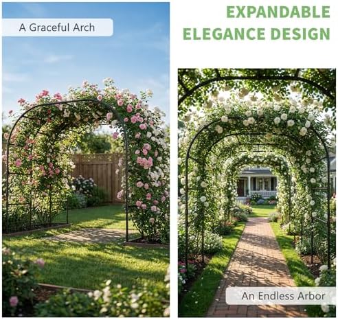 DoCred 88"H x 88"L Garden Arch Trellis, Garden Archway for Climbing Plants - Image 4