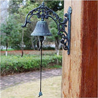 Cast Iron Doorbell Dinner Bell Farmhouse Dinner Bell Outside Wall Mounted Doorbell, Front Door Shop Entrance Porch Antique Decorative Hanging Bell, Indoor Outdoor Pretty Wall Ornamental Hand Bell by SKIHOT