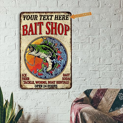 Personalized Fishing Signs Custom Bait Shop Sign Fishing Décor For Home Cabin Wall Art Man Cave Décor Gifts For Him Lodge Décor 108122002069 - Image 4