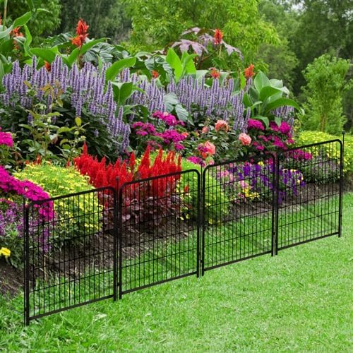 Getlay Garden Fencing 36 Inch High, 4 Panels Total 8.9 Ft(L) Dog Fence Outdoor for Yard, 4 One-Sided Plate, No Door, Anti Dig Fence Barrier, Dog Pen, Rabbit Fences, Garden Fences and Borders - Image 5