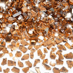GasSaf 1/4 Inch Amber Fire Glass Reflective Tempered Fireglass, 20 Pound by GasSaf