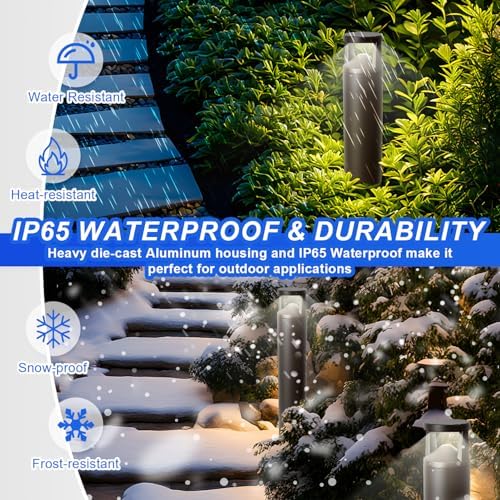 LED Bollard Landscape Pathway Light 42inch 24W, 3CCT 3000K/4000K/5000K - Image 6