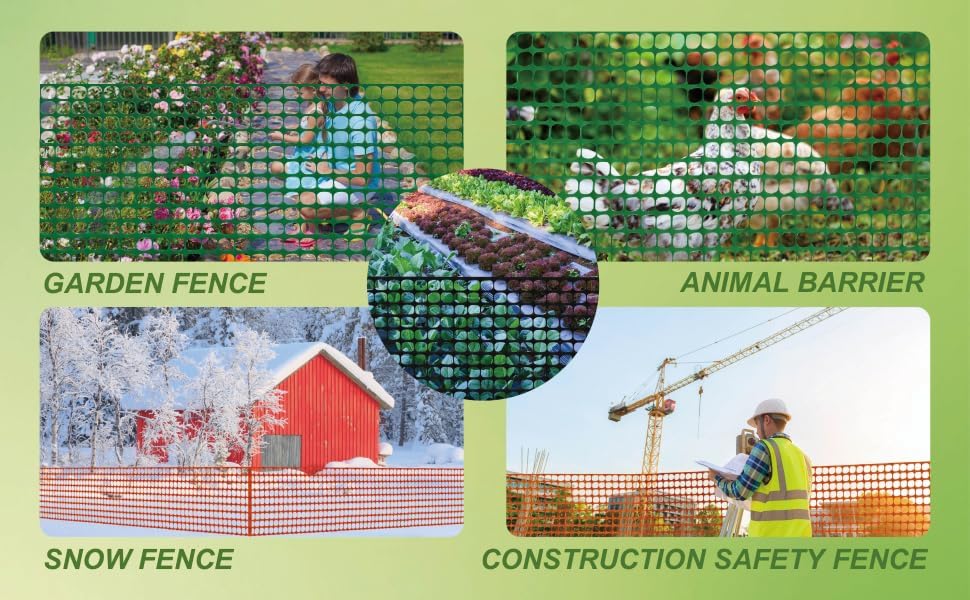 PotatoLife 4'x100' Plastic Mesh Safety Fence with 100 Zip Ties, Orange - Image 5