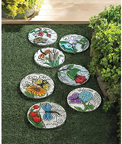 10018542 Welcome Butterfly Garden Stepping Stone, Multicolor - Image 2