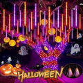 Halloween Meteor Shower Lights Outdoor 2 Pack 16 Tubes Orange and Purple by EXF