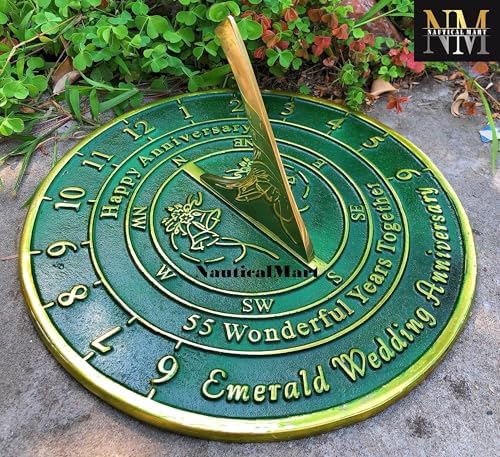 55th Emerald Wedding Anniversary Sundial Gift for Him or Her, Husband or Wife, Parents, Grand Parents, Couples to Celebrate Anniversary Unique Gift Her Parents Or Couples 55 Year Celebration - Image 4