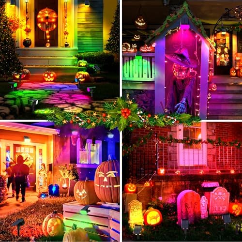 WENATY Solar Spot Lights Outdoor Waterproof, Solar Spotlights, 6 Packs, RGB - Image 2