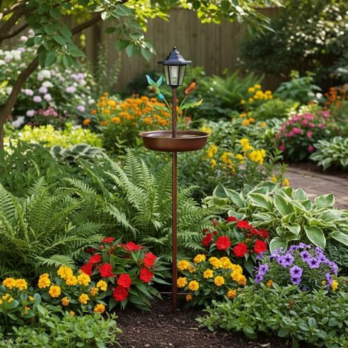 Powered Bird Feeder with Lantern Light on Garden Stake - Image 6