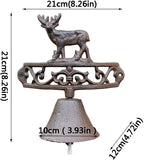 Cast Iron Elk Outdoor Wall Doorbell Rustic Retro Wrought Iron Dinner Front Door Manual Bells (Black 21 * 21 * 12cm) - Image 7