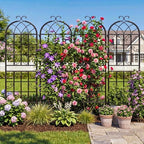 2-Pack 71" Black Metal Garden Trellises with Butterfly Design - Image 3