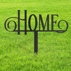 Metal Home Sign Garden Stake Decorative, Black Powder-Coated Finish Design Silhouette Statues for Yard Art, Outside, Patio, Outdoor Decor, Garden Decorations, Lawn Ornaments - 24" Black by SIGNLEADER