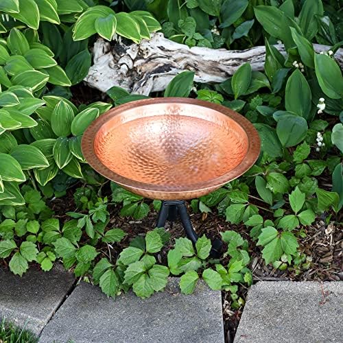 Achla Designs 201-4016 Hammered Solid Tripod Stand Birdbath, Satin Copper - Image 4