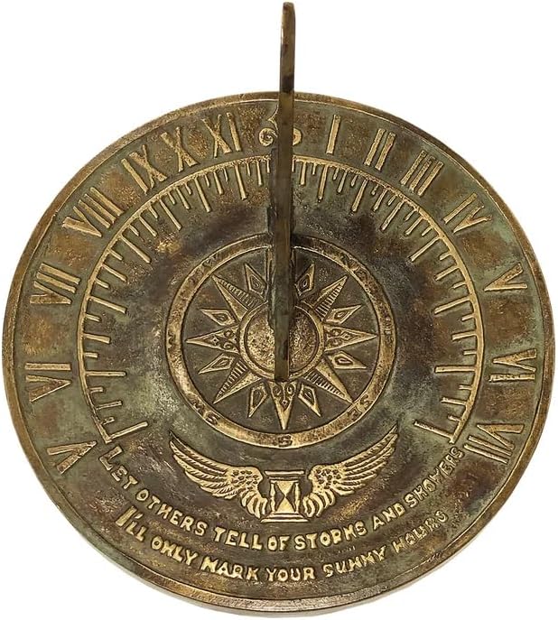 NauticalMart Colonial Sundial Solid Brass with Let Others Tell of Storms and Shower, I'll Only Mark Your Sunny Hours Sundial Outdoor Sundial Gift A Great Present for Friends, Couples, Parents - Image 2